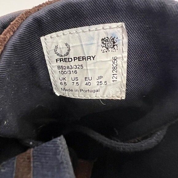 Fred Perry Northgate Brown Leather/Suede Harris Tweed Boots Mens US 7.5 Wingtip - Picture 3 of 12